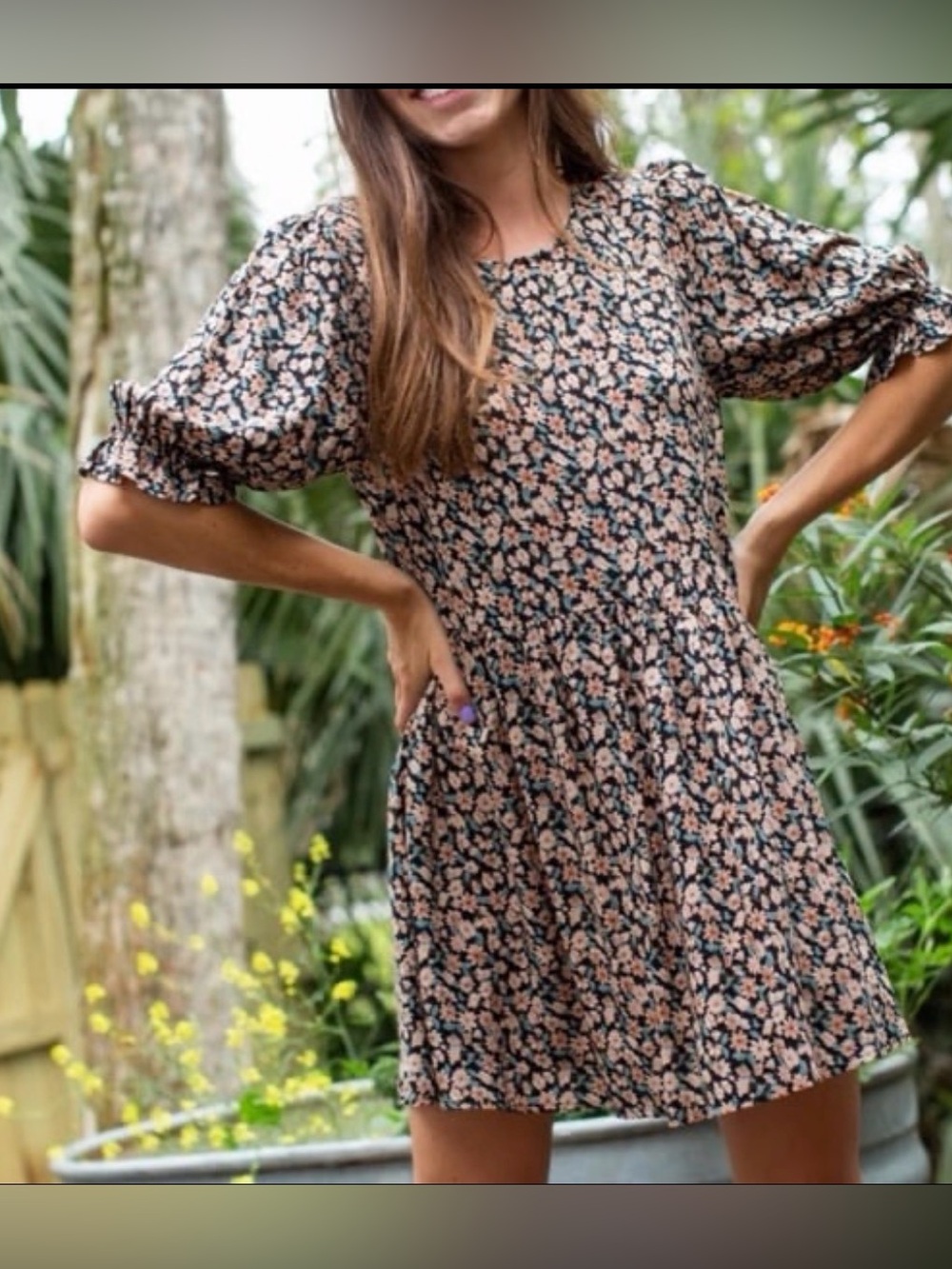 Natural Life Blaire Autumn Blossoms Mini Dress SIZE XXL NEW WITH TAGS